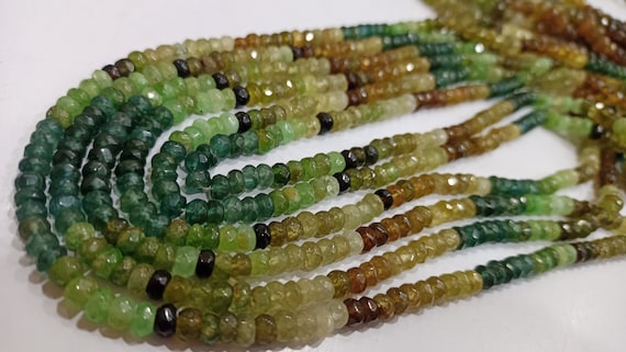 Natural Grossular Garnet Rondelle  Faceted Beads 3 to 6mm Sold Per Strand 8 Inches Long Best quality Beads Choose Size