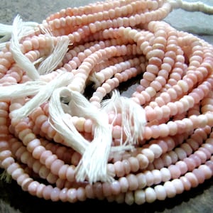 Natural Pink Opal Rondelle Faceted 5-6mm Pink Color Beads Sold per strand 13 inch long