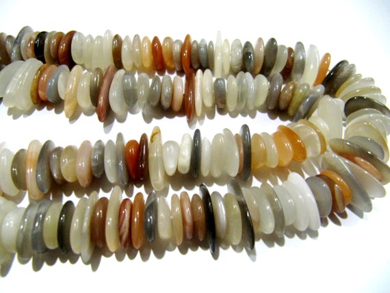 Natural Multi Moonstone Nugget Shape Flat Tumbled Plain Smooth 10mm To 20mm Beads, Jewelry Making Beads Strand 8 Inches Long Sold Per Strand
