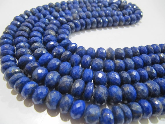 Natural Blue Sapphire Corundum Rondelle Faceted Beads 6mm Untreated Genuine Sapphire Sold per strand 13 inches long Top Quality