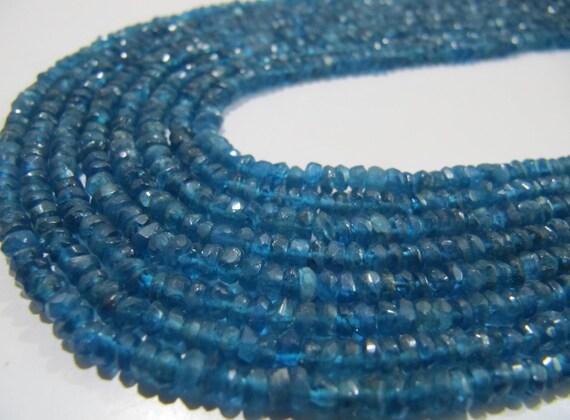 Natural Neon Apatite Rondelle Faceted 4-5mm Beads Strand 13 inches long Best Quality Wholesale prices jewelry making gemstone beads