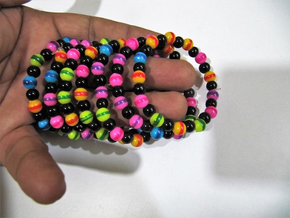 Multi Color 6mm Round beaded Kids Bracelet Stretch Bracelet Unisex Bracelet Crystal Bracelet Healing Crystals and Stones