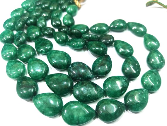 Natural Emerald Beryl Pear Shape 10x15 to15x22mm Plain Smooth Beads Sold Per Strand 8 inches