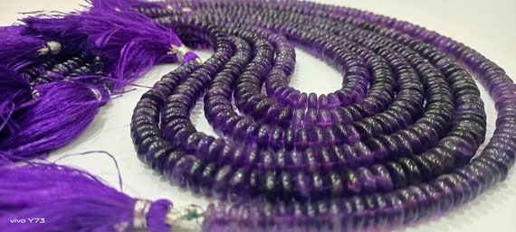 Natural Amethyst German Cut Plain Smooth 6 to 9mm Graduated Beads best Quality Beads Strand 16 inches Long Wholesale Prices