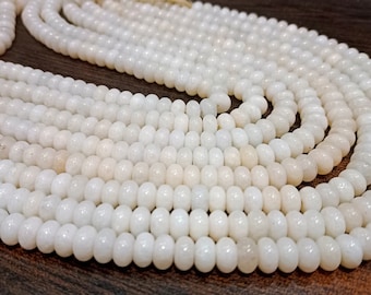 Natürliche Creme Chalcedon Rondelle Glatte Glatt 6 mm & 8 mm Perlen verkauft pro Strang 8 Zoll lang