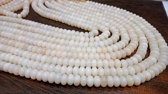 Natural Cream chalcedony Rondelle Plain Smooth 8mm Beads sold Per Strand 8 Inches Long Great Quality Beads