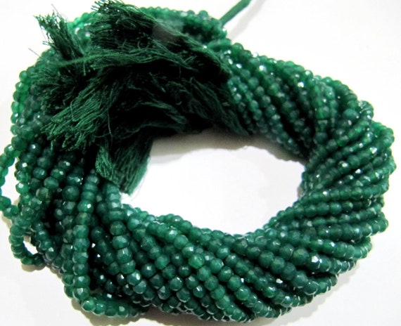 Natural Green Onyx  Rondelle Faceted 3-4mm Beads Strand 13 inches long High Quality Beads Wholesale prices jewelry making gemstone beads