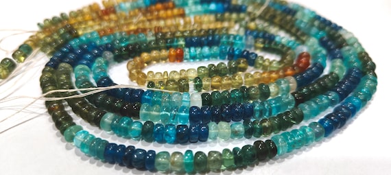 Natural Multi Apatite Rondelle Plain 4-5mm Beads Strand 14 inches long Best Quality Beads Wholesale prices jewelry making gemstone beads