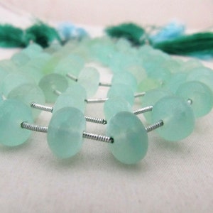Natural Aqua Chalcedony Rondelle Faceted 10 to 12mm Size Beads Strand 9 inches long Aqua Color Gemstones Beads Wholesale Prices