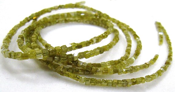 Natural Yellow Diamond Cube Beads Diamond Box shape Bead Certified Diamond 1.50 to 2mm Strand 4 inches Long approx 4 ct weight