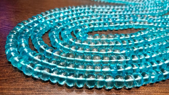 Natural Sky Blue Topaz Rondelle Plain Smooth 8mm Beads Sold Per Strand 8 Inches Long Great Quality Beads