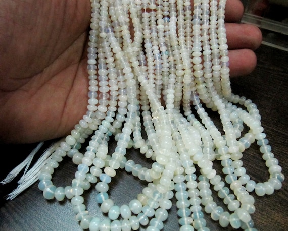 Natural Ethiopian Opal Rondelle Plain Smooth Beads 3 to 6 mm Graduated best Quality Beads Strand 8 inches Long Jewelry making gemstone Beads