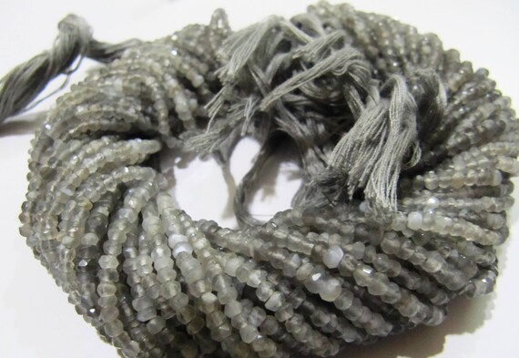 Natural Grey Moonstone Rondelle Faceted Beads 3-4mm Strand 13 inches long High Quality Beads Wholesale prices jewelry making gemstone beads