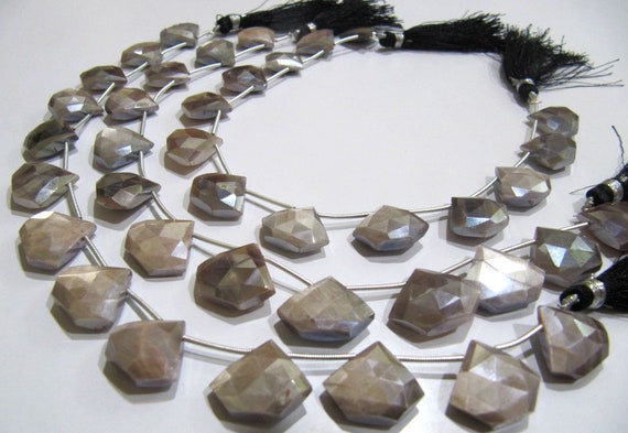 Natural Grey Moonstone AB Mystic Coated Diamond Shape 15-16To17-18mm  Grey Beads Strand 10 Inches Long Jewelry Making Beads Sold Per Strand