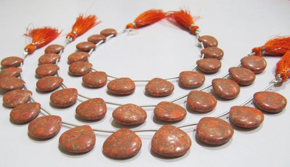 AAA Quality Orange Copper Turquoise Heart Shape Plain Smooth Size 14-15mm Beads Strand 8 inches Long Sold Per Strand, 14 Beads Per Strand
