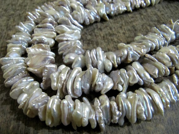 Natural Grey Pearl Freeshape Nugget Tumbled  13 to 20mm Size Beads Strand 8 inches Long Jewelry Making Gemstone Beads Wholesale Prices