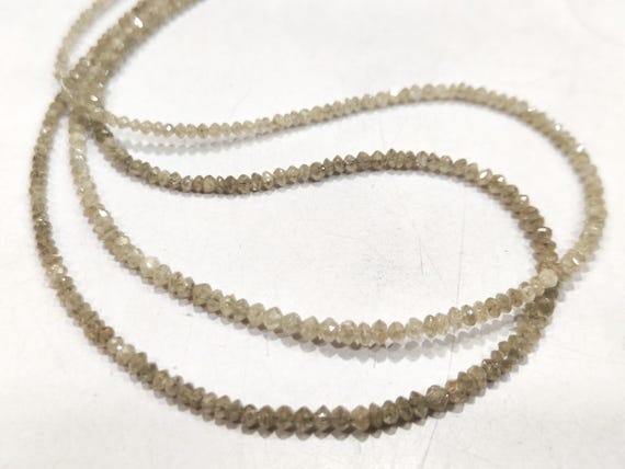 Natural Milky Ice Grey Diamond Rondelle Faceted Beads Certified Diamond beads Strand 4 inches Size 1.5mm to 2.5mm