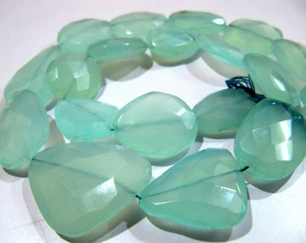 18x25mm Faceted Flat Briolette Beads Jade Chalcedony Glass Quartz