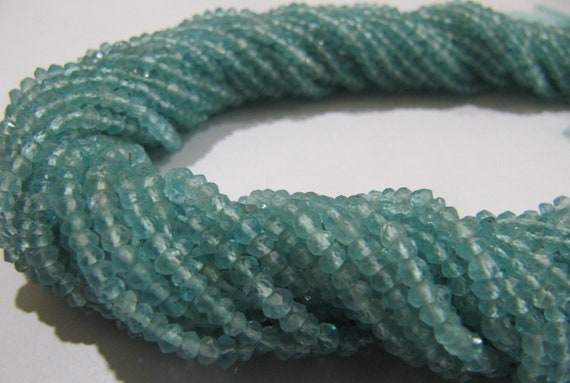 Natural Blue Apatite Rondelle Faceted 2.5-3 mm Beads Strand 13 inches long Best Quality Wholesale prices jewelry making gemstone beads