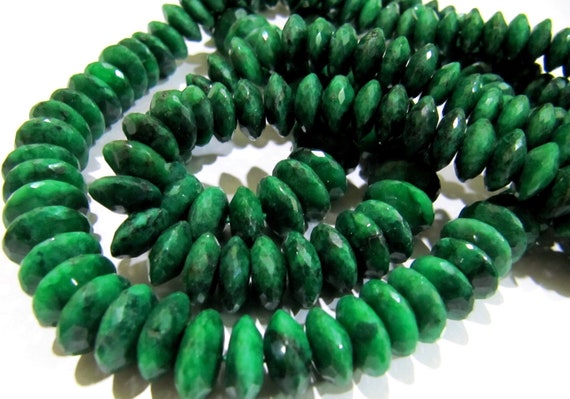 Natural Emerald German Cut Rondelle Faceted Beads 8to12 mm Strand 4 inches Long  Best Quality Precious Beads Graduated Beads Wholesale Price