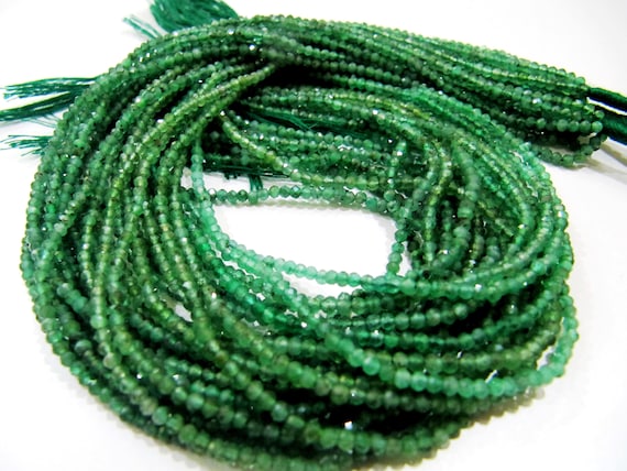 Natural Emerald Rondelle Faceted Untreated Beads 2.5mm strand 13 inches  Precious Best Quality Genuine Emerald Birth Stones Wholesale Prices