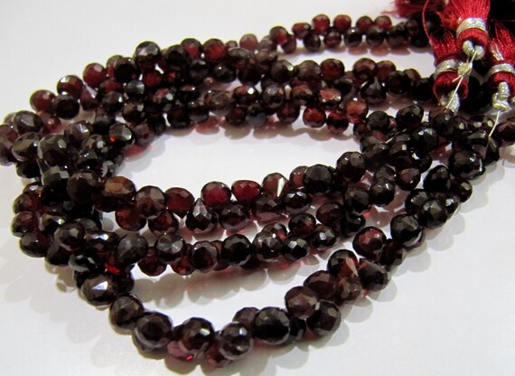 Natural Mozambique Garnet Onion Shape Briolette Beads Garnet fancy Shape Beads 6mm Size sold per Strand 8 inches long Top Quality
