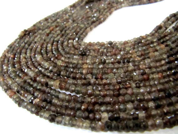 Natural Spessartite Garnet Rondelle Faceted 3.5mm to 4mm size Beads Semi Precious Micro faceted Beads Strands 13 to 14 inches Long
