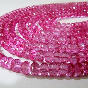 Natuurlijke topaas roze kleur 8 mm rondelle gefacetteerde edelsteenkralen verkocht per streng 8 inch lange kralen voor het maken van sieraden