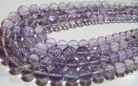 Natural Pink Amethyst Round Faceted Beads 9 to 10mm Graduated best Quality Beads Strand 8 inches Long
