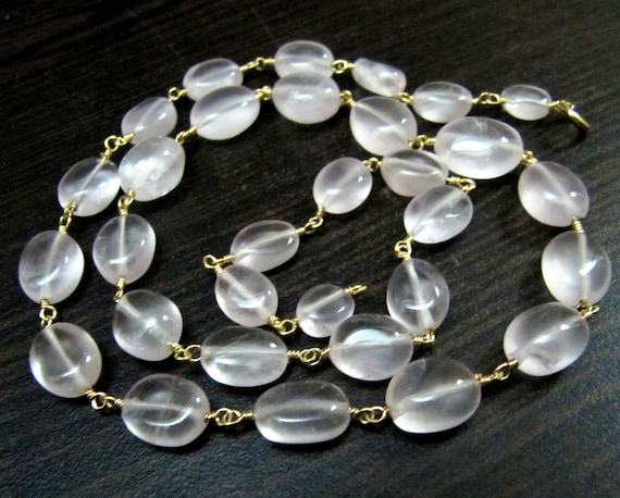 1 Foot-Natural Rose Quartz Plain Smooth Oval Shape 6x8mm to 8x10mm size Beaded Gemstone Chain Wholesale Prices Choose the Plating color