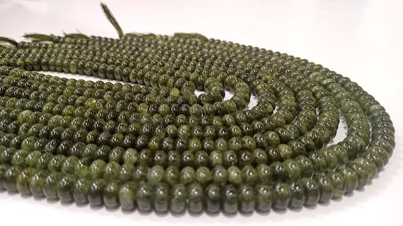Natural Gemstone Green Tourmaline Quartz Rondelle plain smooth 8mm Beads Gemstone Beads Sold Per strand 8 inches Long