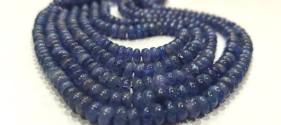 Natural Untreated Tanzanite 6 to 7mm Rondelle Plain Smooth Gemstone beads Sold Per strand 8 inches Long
