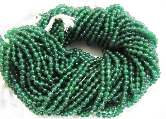 Natural Genuine Green Aventurine Round Plain Smooth 4-5mm Beads Green Color Beads For Jewelry Making Sold Per Strand 13 Inches Long
