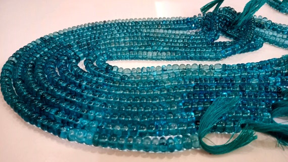 Topaz London Blue Color  Rondelle Plain Smooth Gemstone Beads Sold Per Strand 8 Inches Long Great Quality Beads