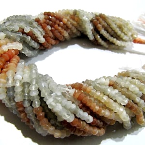 Natural Multi Moonstone Rondelle Faceted Beads 3-4mm Strand 13 inches long High Quality Beads Wholesale prices jewelry making gemstone beads
