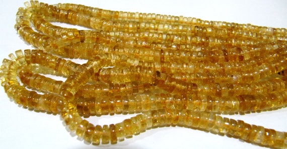 Natural Citrine Tyre Shape Rondelle Plain Smooth Size 6-7 mm Jewelry Making Beads Strand 8 inches Long Sold Per Strand Wholesale Prices