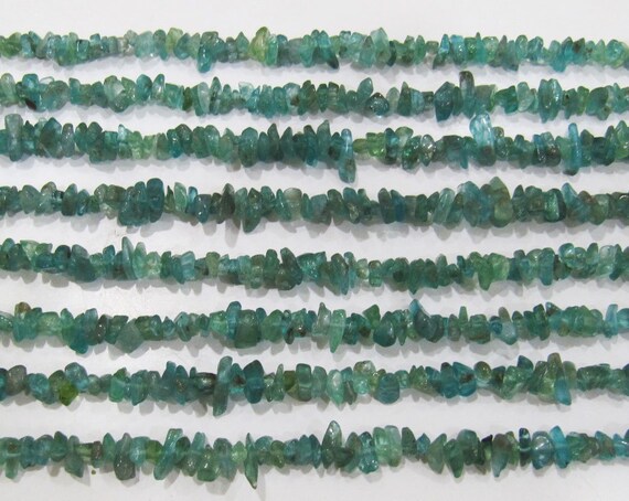 Natural Blue Apatite Irregular Chip Gravel Uncut Nugget 4mm To 8mm Blue Color Jewelry Making Beads Strand 34 Inches Long Sold Per Strand
