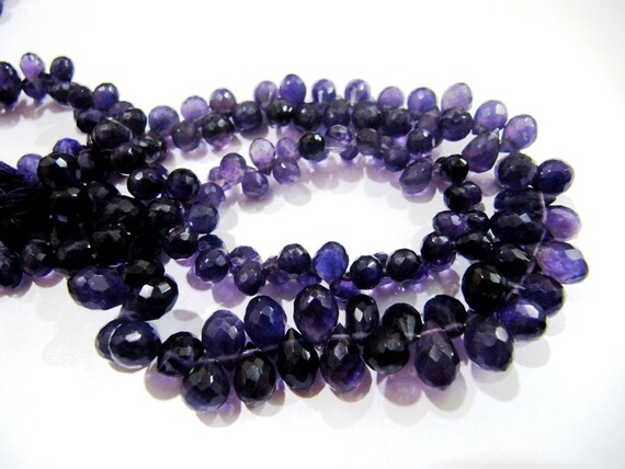 Pack of 10 Loose Beads African Amethyst Faceted Drop Shape Beads/ Natural Amethyst Teardrop 4x6 to 8x12mm Size Beads YOU CHOOSE