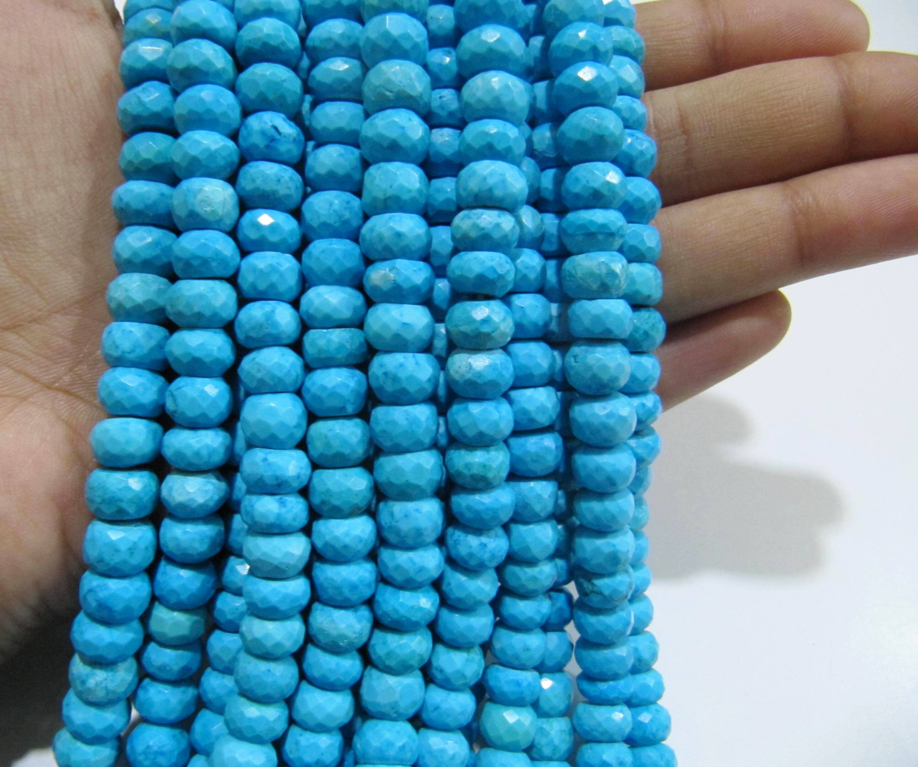 8mm Rondelle Turquoise Magnesite Beads-BD1137-STRAND