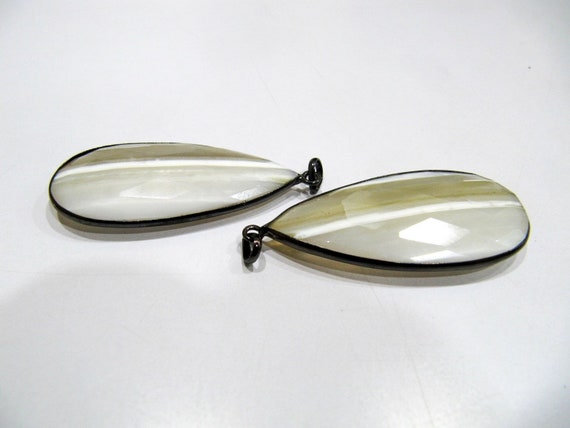 Natural White Opal Pear Shape Briolette Faceted Connector Pendant Charm 22 x 45 mm size Unique Rare Gemstone Bezal Pendant Single Loop