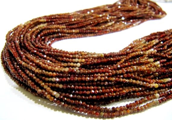 Natural Untreated Zirconia Brown Color Rondelle Faceted 2mm Beads Strand 13 inch long Top Quality Wholesale price Earth mined Zircon beads