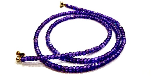 Amethyst Cubic Zirconia Rondelle Faceted 3mm Purple Color Beaded Necklace Magnetic Clasp Top Quality Wholesale prices