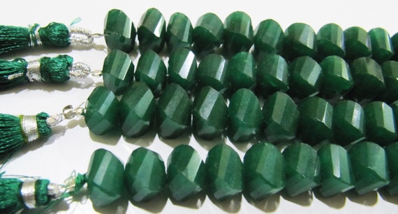 Natural Emerald Twisted Briolette Beads Size 9 to 10 mm Sold Per Strand of 10 inches long Green Color Twisted Shape Gemstone Beads