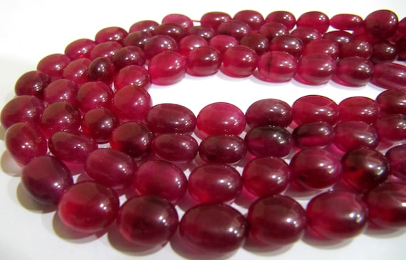 Dyed Ruby Quartz Plain Smooth Nugget Tumbled Shape 10 to 15 mm Size Beads Strand 15 inches long Gemstone Beads