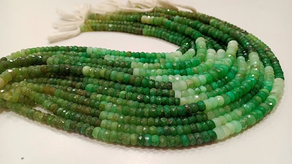Natural Chrysoprase Rondelle Faceted 5 to 7mm Beads Sold Per Strand 13 Inches Long Great Quality Beads