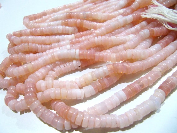 Natural Peruvian Opal Rondelle Tyre  Shape Beads Pink Opal 7mm beads sold per strand 8 inches Semi Precious Gemstone Wholesale Price