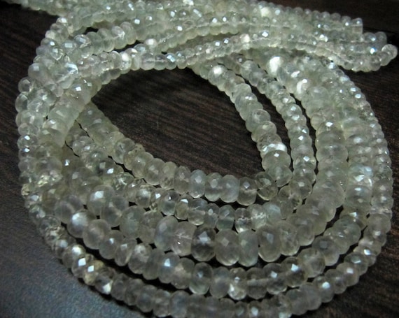 Natural Ceylon Moonstone Rondelle Faceted Beads 4 to 7mm Strand 7 inches long High Quality Gemstone Beads Wholesale Prices