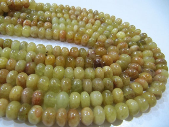 Natural Yellow Aquamarine Rondelle Plain Smooth 8mm Gemstone Beads Sold Per Strand 8 Inches Long Great Quality  Beads