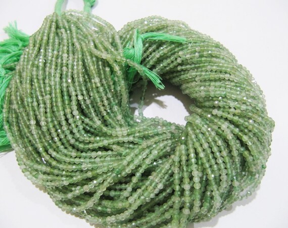 Natural Green Rutilated 2mm Rondelle Faceted Beads 13inch Long SemiPrecious Green Color Beads Making Jewelry Sold Per Strand Wholesale Price