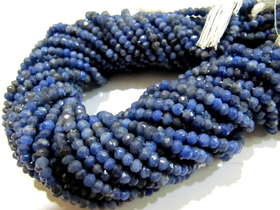 Natural Sodalite Rondelle Faceted 3-4 mm Beads  Strands 13 inch Long Top Quality Wholesale Price Jewelry making Gemstone Beads